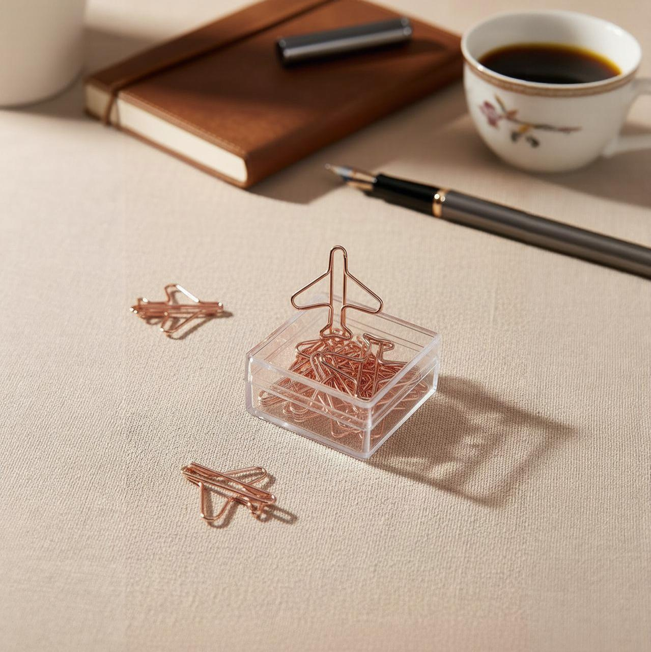 Airplane Paper Clips - Metal Bookmarks | Cute Desk Decor