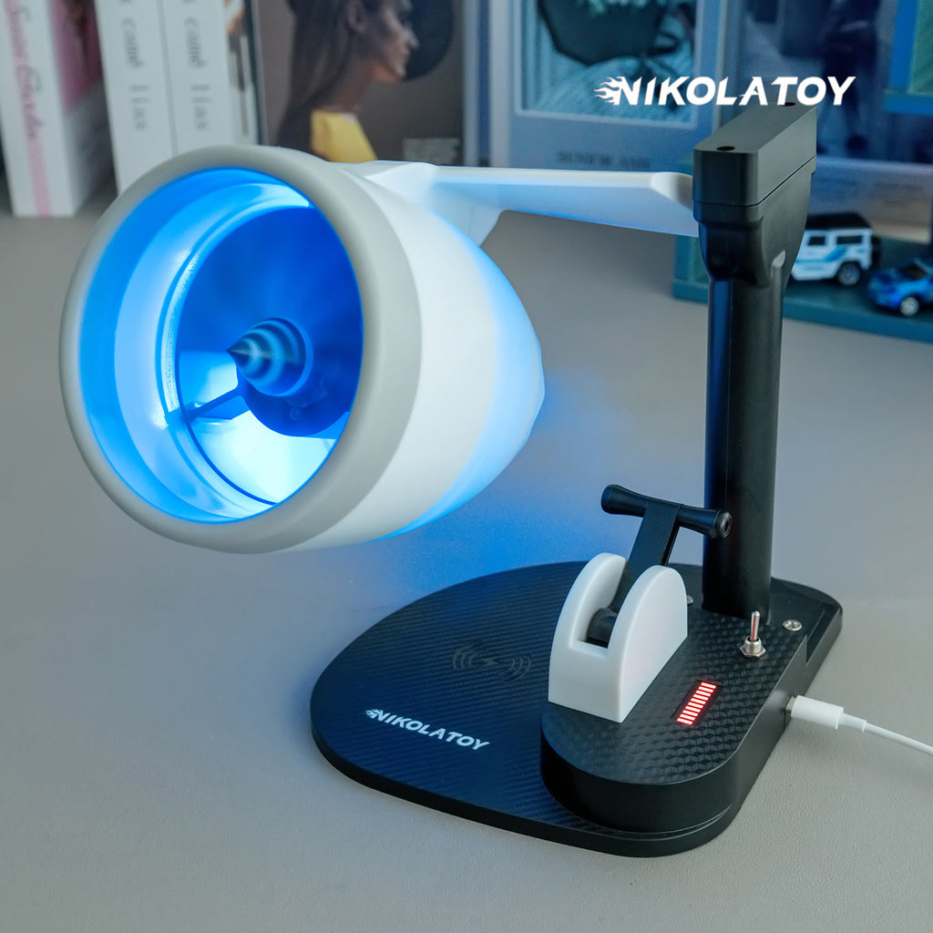 NIKOLATOY | 3-in-1 Jet Engine Fan | Humidifier & Wireless Charger | Aviation Model Gift