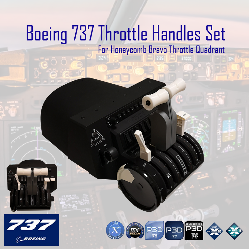 (WEEKLY DEAL) Boeing 737 Throttle Handles Set Lite for Honeycomb Bravo Throttle