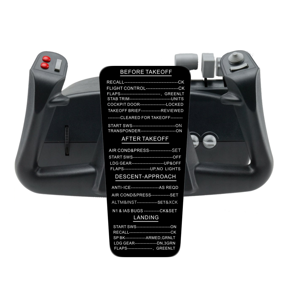 Boeing 737 747 777 Boeing YOKE CHECKLIST for Sim Yoke (Version 2)