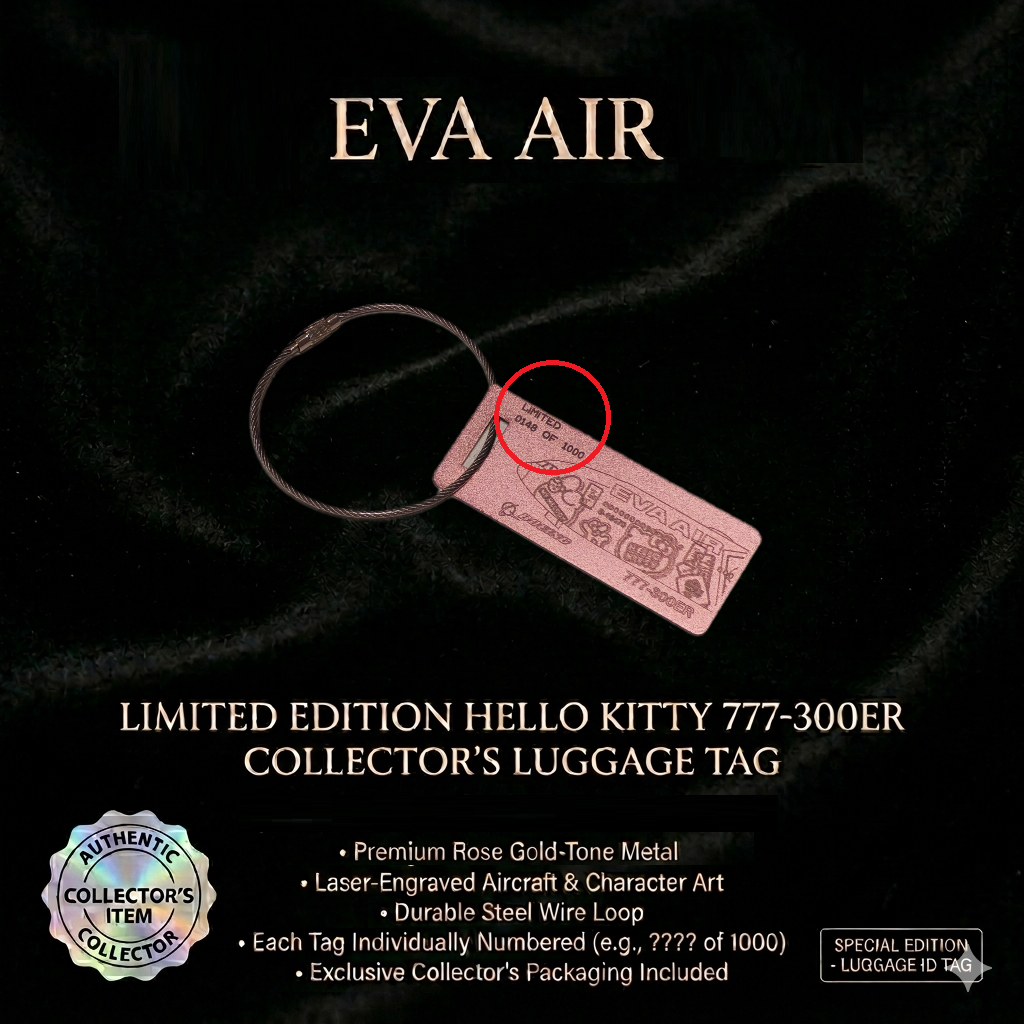 AIRTAG | EVA Air x Sanrio - Hello Kitty 777-300ER Tag | Mystery Number Limited Edition (???? of 1000)