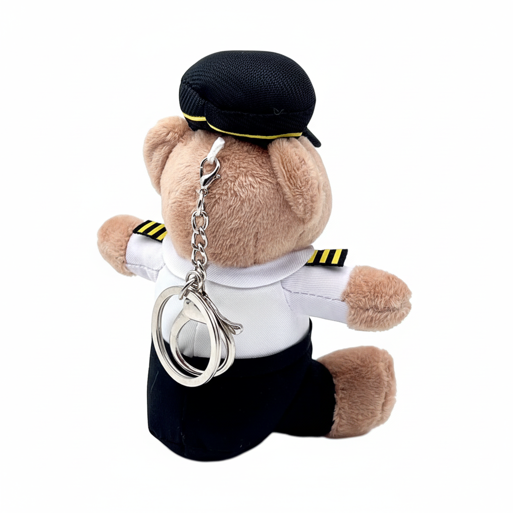 Captain Bear - Pilot Plush Keychain | Cute Aviation Bag Pendant & Gift