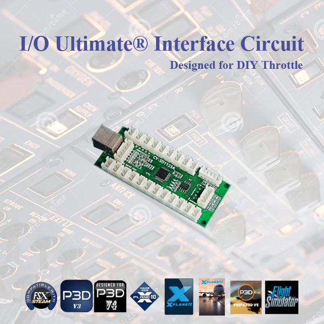 (Discontinued) I/O Ultimate® 12-Input USB Interface Circuit with Axis (Designed for DIY Throttle)