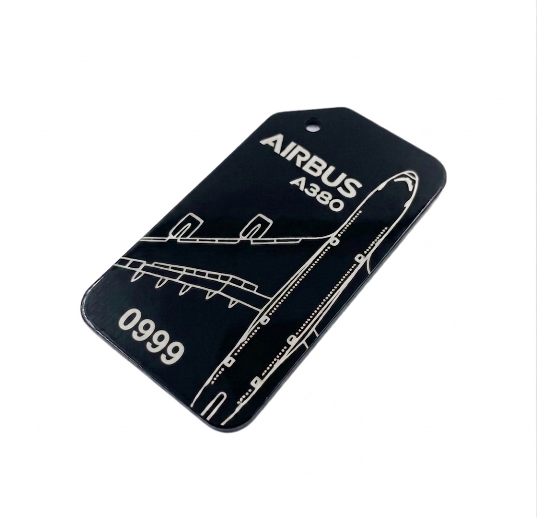 Airbus A380 - Unique Numbered Luggage Tag | Free Custom Engraving