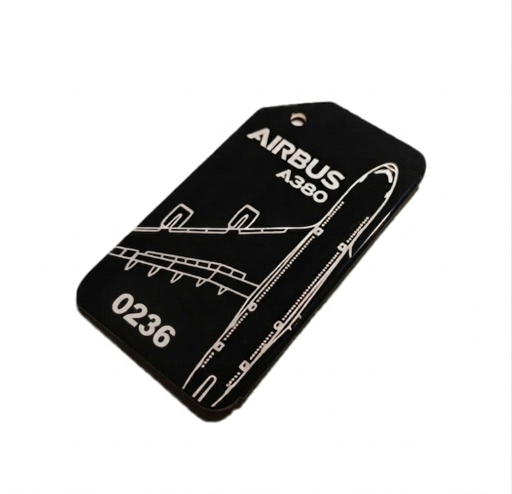 Airbus A380 - Unique Numbered Tag | Free Custom Engraving