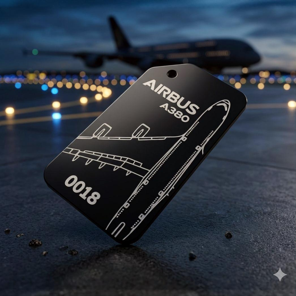 Airbus A380 - Unique Numbered Luggage Tag | Free Custom Engraving