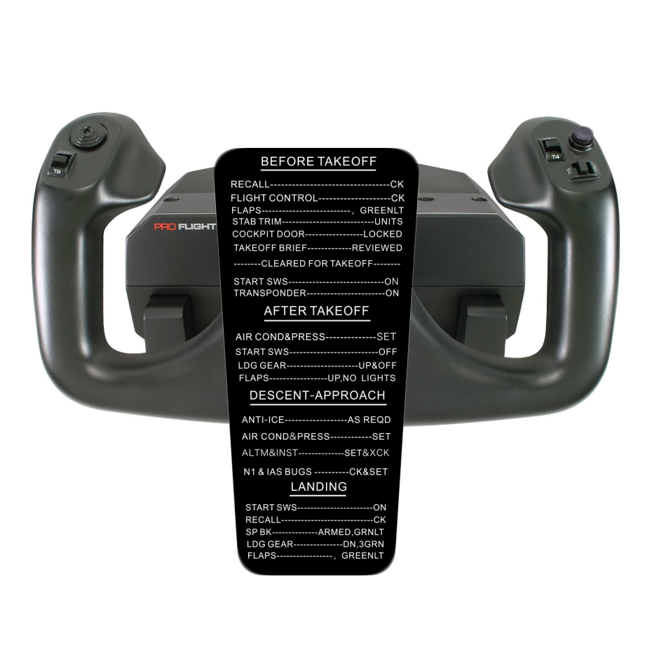 Boeing 737 747 777 Boeing YOKE CHECKLIST for Sim Yoke (Version 2)