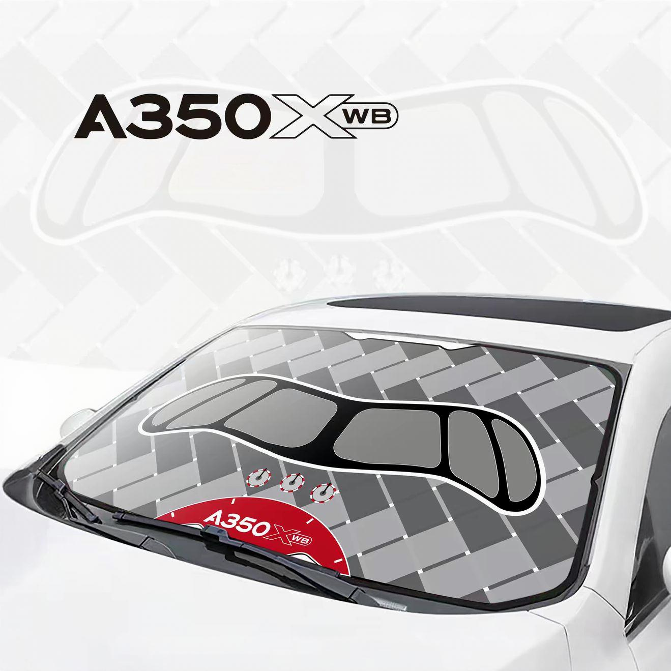 Airbus A350 "bandit mask" windshield design Car Auto Sunshade (Size M) - Umbrella Style | UV Protection